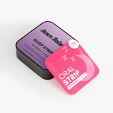 Sleep Strips tin at an angle showing label design