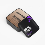 Mushroom Focus Strips tin at an angle showing label design