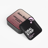 Libido Support Strips tin at an angle showing label design